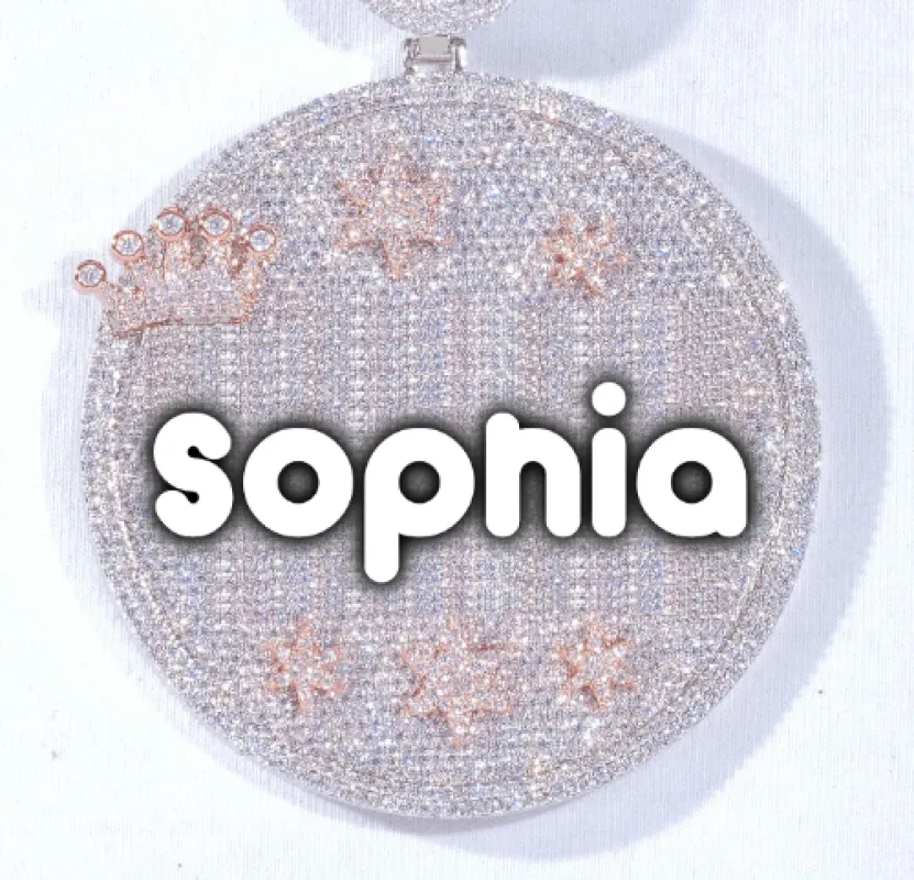 CUSTOM LETTER NECKLACE 3D BIG CROWN DISC made by The GUU Shop