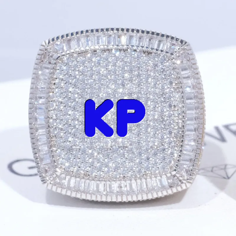 CUSTOM LETTER 3D ICED RING made by The GUU Shop