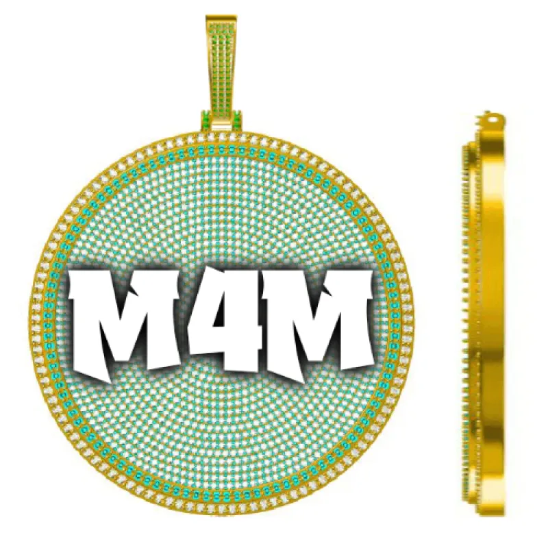 CUSTOM LETTER NECKLACE 3D BIG DISC made by The GUU Shop