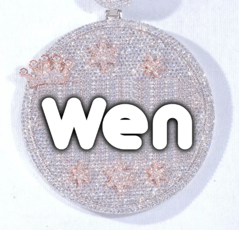 CUSTOM LETTER NECKLACE 3D BIG CROWN DISC made by The GUU Shop