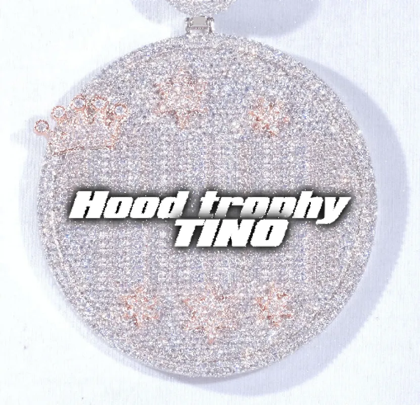 CUSTOM LETTER NECKLACE 3D BIG CROWN DISC made by The GUU Shop