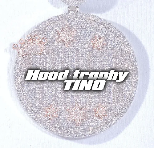 CUSTOM LETTER NECKLACE 3D BIG CROWN DISC sold by The GUU Shop