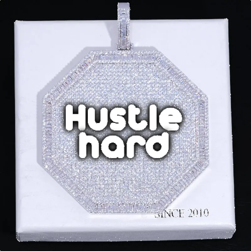 CUSTOM LETTER NECKLACE 3D BIG OCTAGON made by The GUU Shop