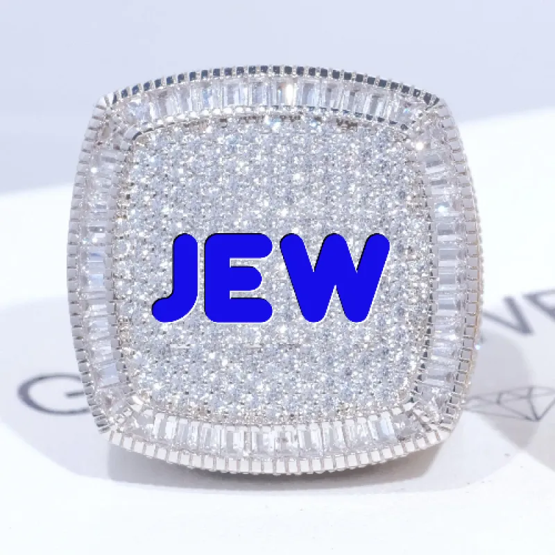 CUSTOM LETTER 3D ICED RING made by The GUU Shop