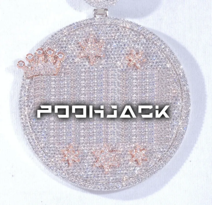 CUSTOM LETTER NECKLACE 3D BIG CROWN DISC made by The GUU Shop