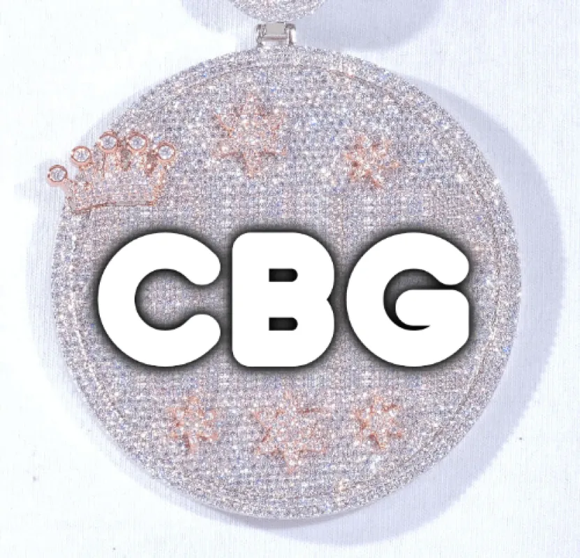 CUSTOM LETTER NECKLACE 3D BIG CROWN DISC made by The GUU Shop