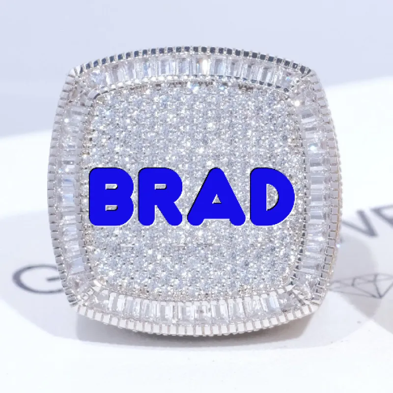 CUSTOM LETTER 3D ICED RING made by The GUU Shop