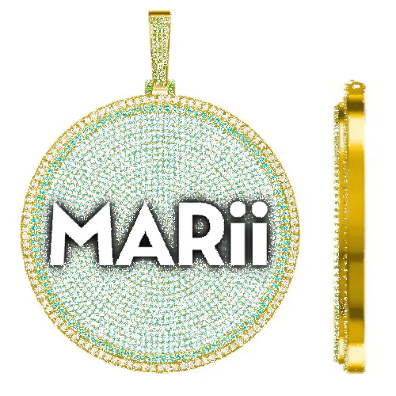 CUSTOM LETTER NECKLACE 3D BIG DISC made by The GUU Shop