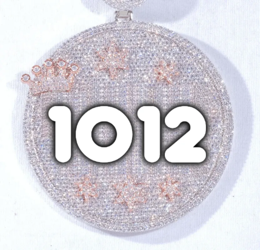 CUSTOM LETTER NECKLACE 3D BIG CROWN DISC made by The GUU Shop