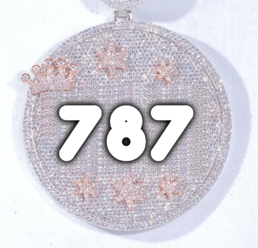 CUSTOM LETTER NECKLACE 3D BIG CROWN DISC made by The GUU Shop