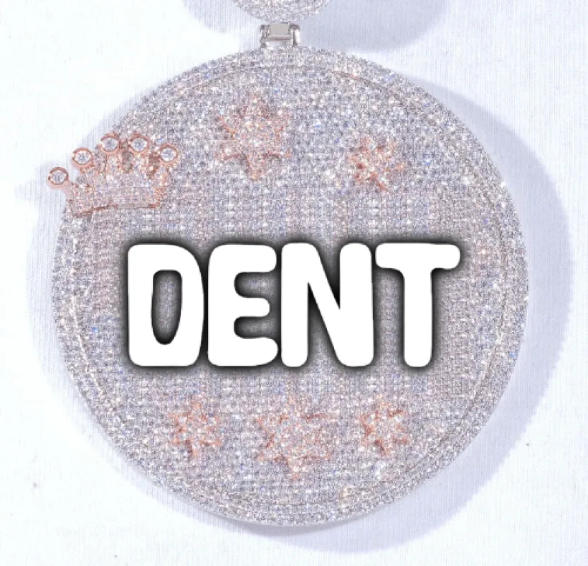 CUSTOM LETTER NECKLACE 3D BIG CROWN DISC made by The GUU Shop