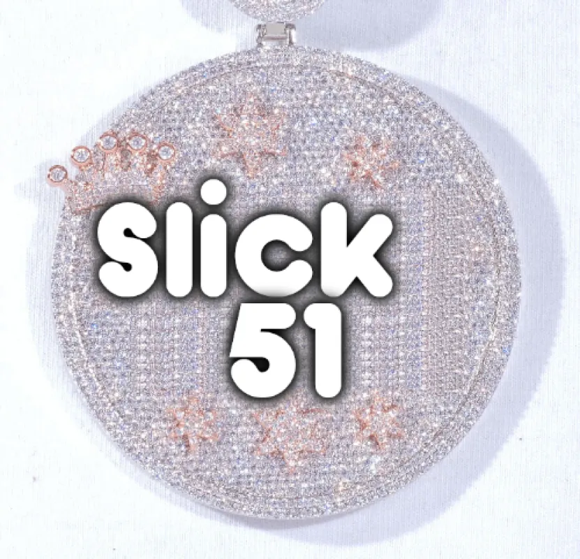 CUSTOM LETTER NECKLACE 3D BIG CROWN DISC made by The GUU Shop