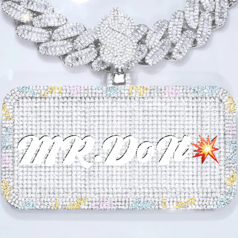 CUSTOM LETTER NECKLACE 3D COLORFUL SQUARE made by The GUU Shop