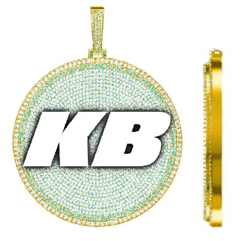 CUSTOM LETTER NECKLACE 3D BIG DISC made by The GUU Shop