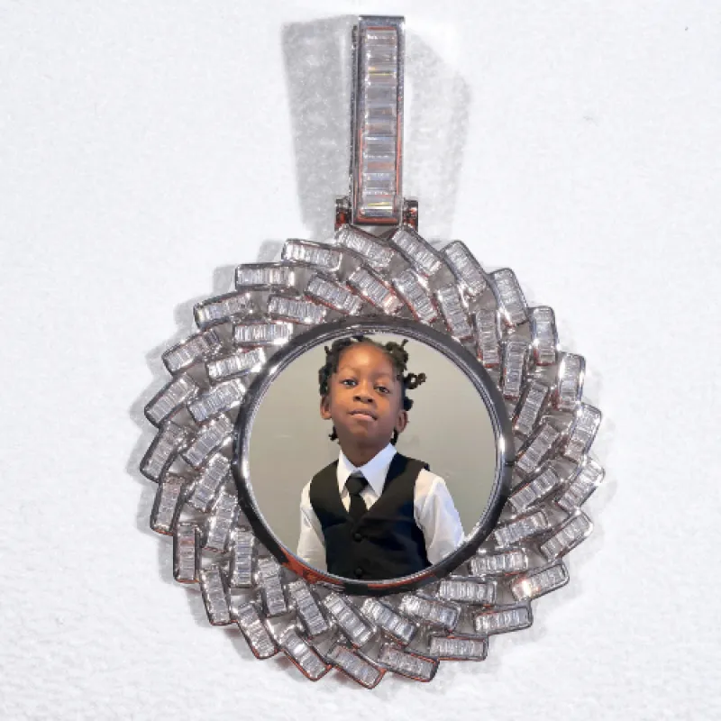 Large 3D Baguette Custom Picture Pendant made by The GUU Shop