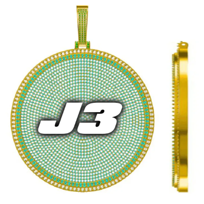 CUSTOM LETTER NECKLACE 3D BIG DISC made by The GUU Shop