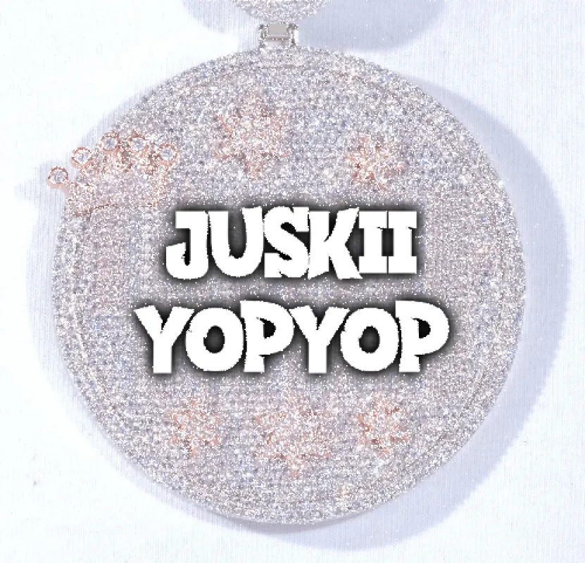 CUSTOM LETTER NECKLACE 3D BIG CROWN DISC made by The GUU Shop