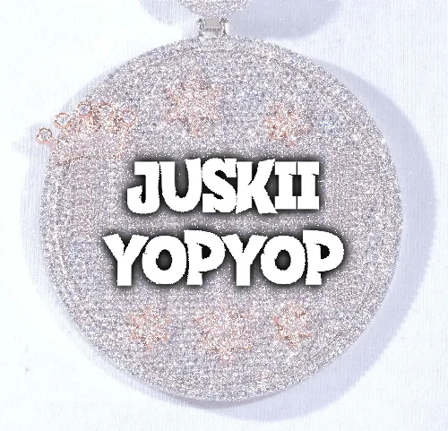 CUSTOM LETTER NECKLACE 3D BIG CROWN DISC sold by The GUU Shop