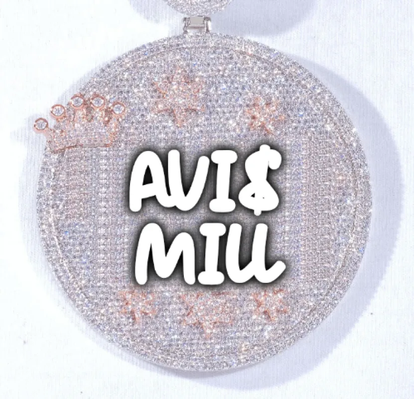 CUSTOM LETTER NECKLACE 3D BIG CROWN DISC made by The GUU Shop