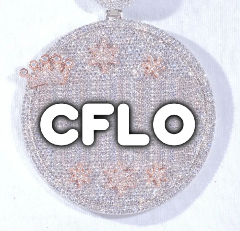 CUSTOM LETTER NECKLACE 3D BIG CROWN DISC made by The GUU Shop