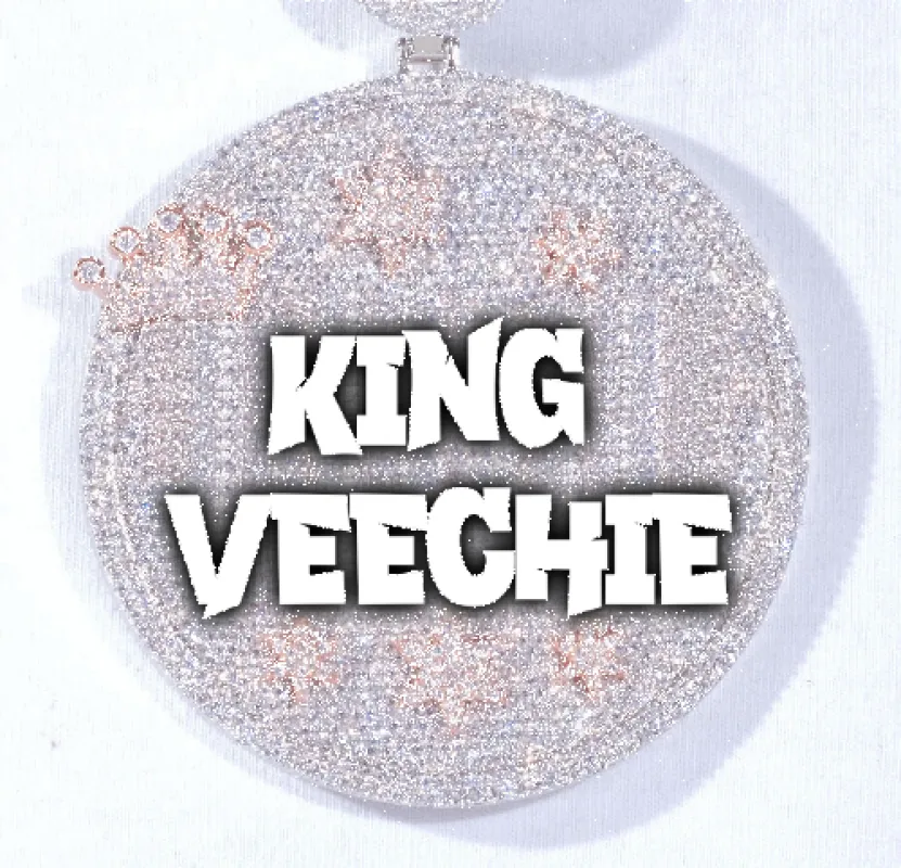 CUSTOM LETTER NECKLACE 3D BIG CROWN DISC made by The GUU Shop