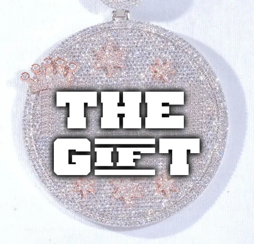 CUSTOM LETTER NECKLACE 3D BIG CROWN DISC sold by The GUU Shop