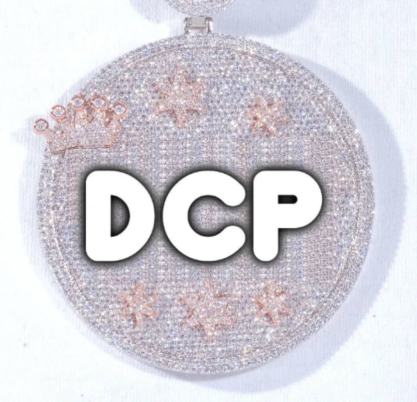 CUSTOM LETTER NECKLACE 3D BIG CROWN DISC made by The GUU Shop