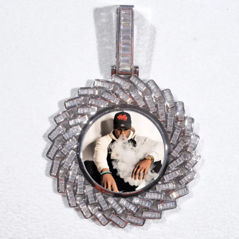Large 3D Baguette Custom Picture Pendant made by The GUU Shop