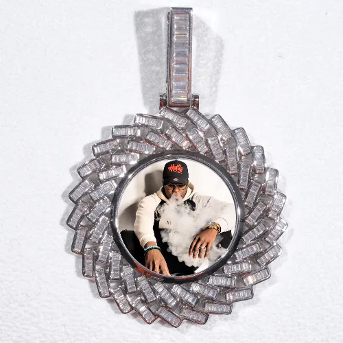 Large 3D Baguette Custom Picture Pendant sold by The GUU Shop