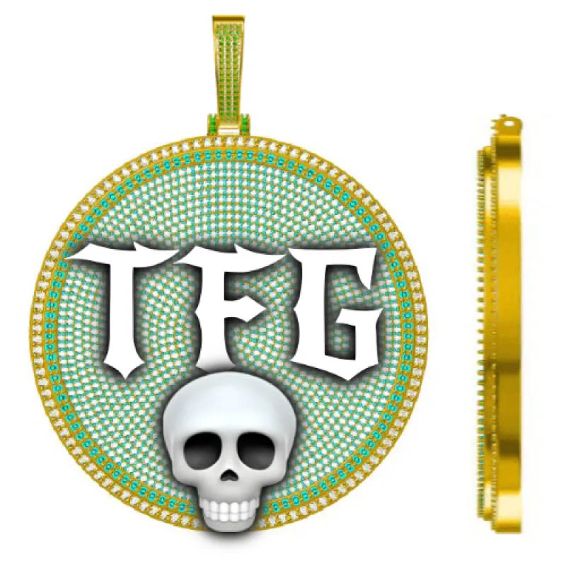 CUSTOM LETTER NECKLACE 3D BIG DISC made by The GUU Shop