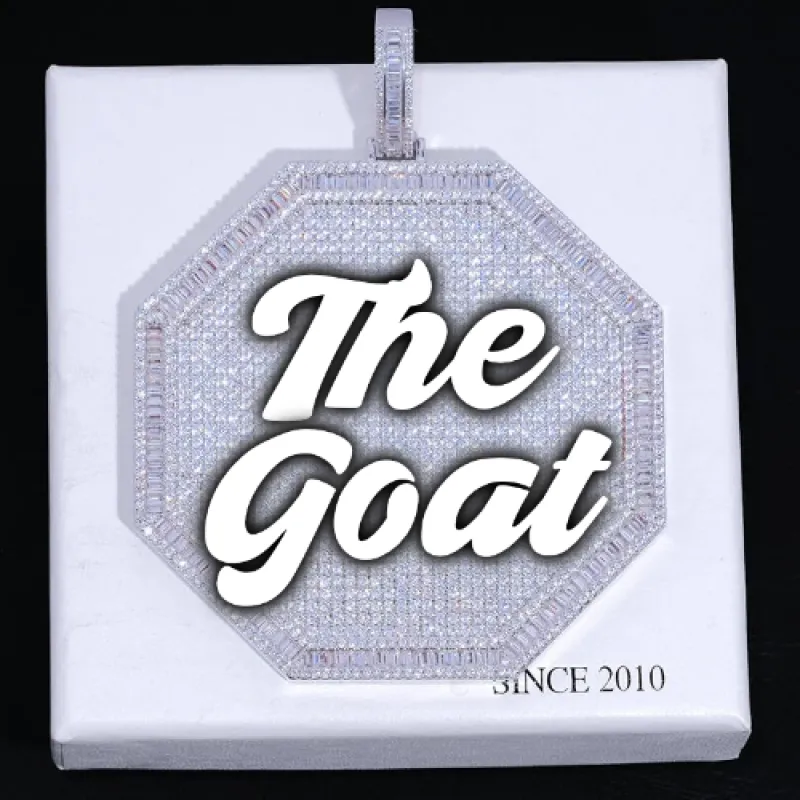 CUSTOM LETTER NECKLACE 3D BIG OCTAGON made by The GUU Shop