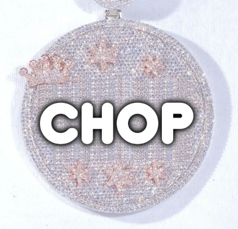 CUSTOM LETTER NECKLACE 3D BIG CROWN DISC made by The GUU Shop