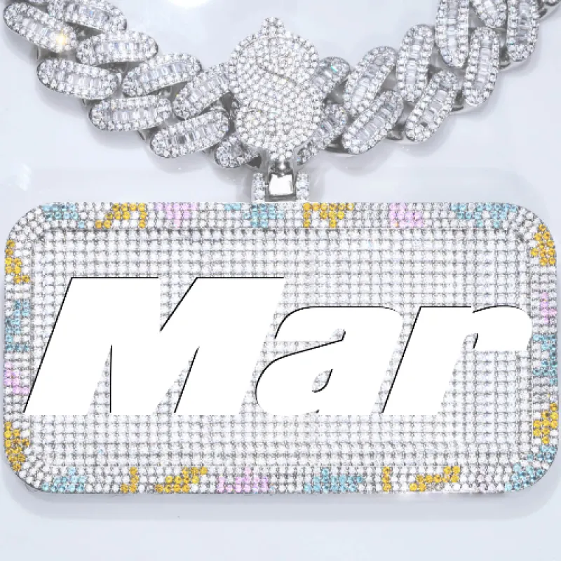 CUSTOM LETTER NECKLACE 3D COLORFUL SQUARE made by The GUU Shop