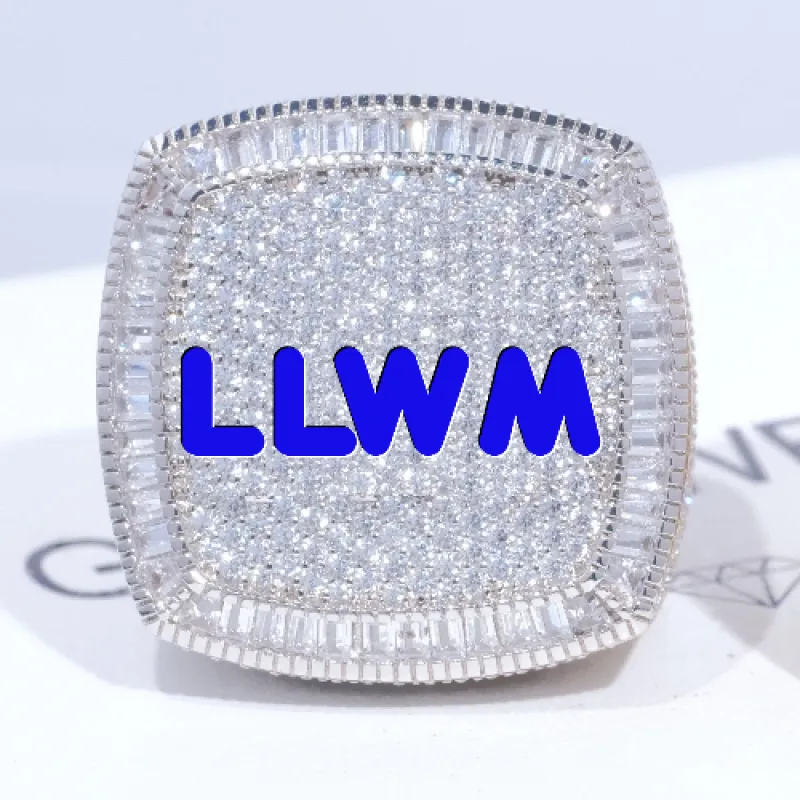 CUSTOM LETTER 3D ICED RING made by The GUU Shop