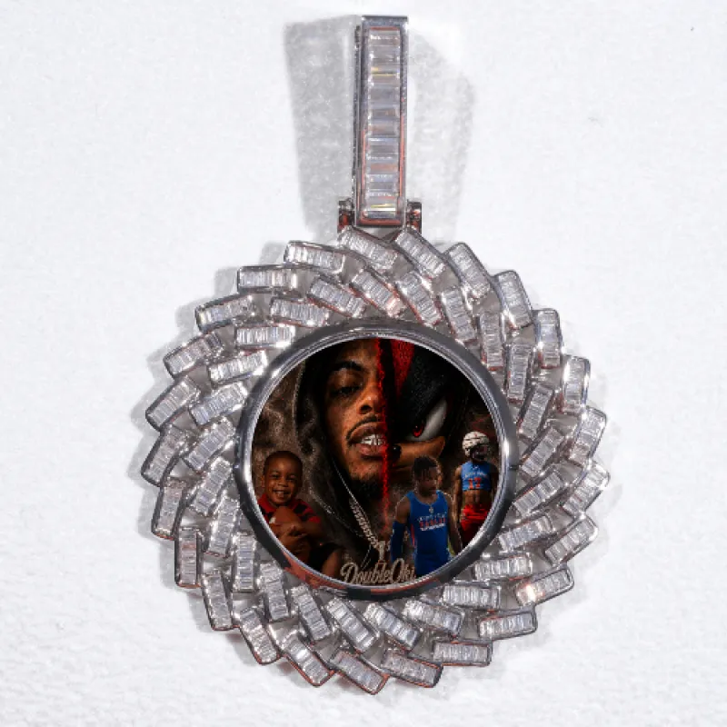 Large 3D Baguette Custom Picture Pendant made by The GUU Shop