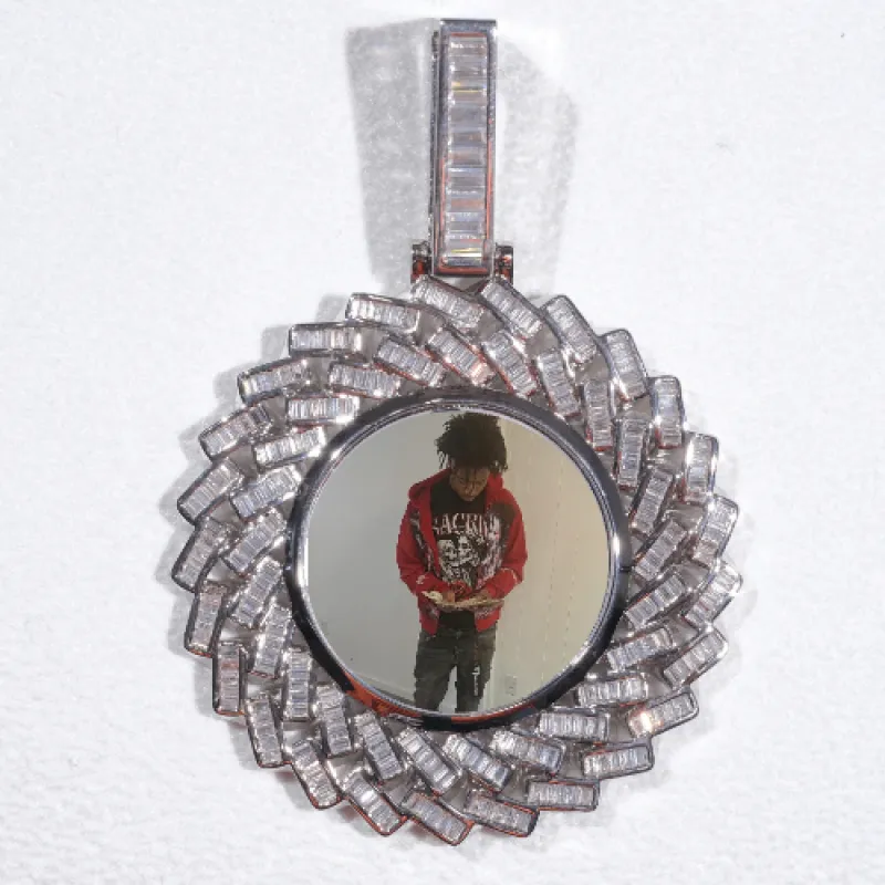 Large 3D Baguette Custom Picture Pendant made by The GUU Shop