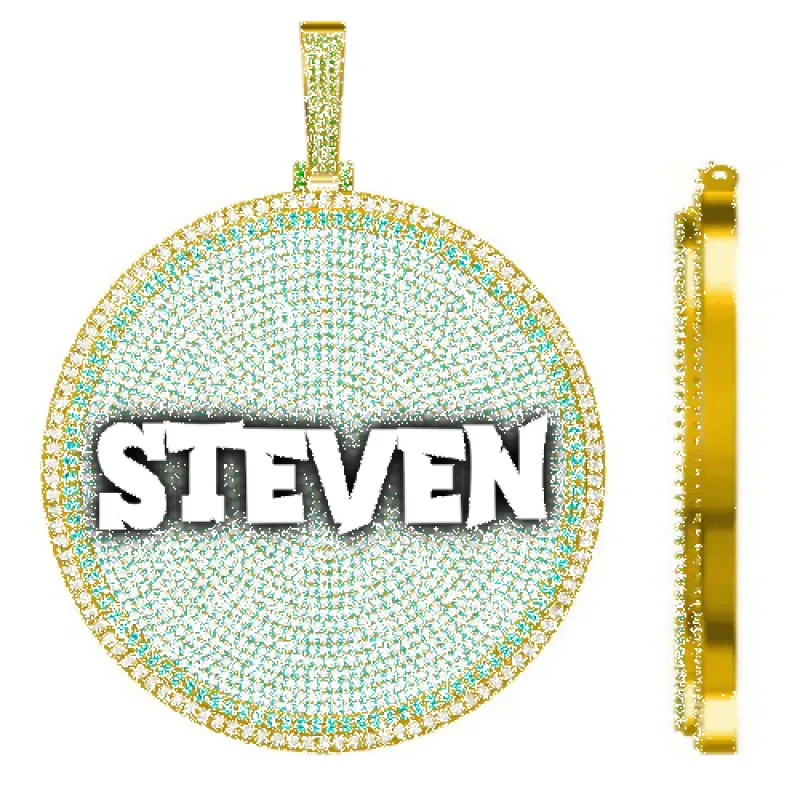 CUSTOM LETTER NECKLACE 3D BIG DISC made by The GUU Shop