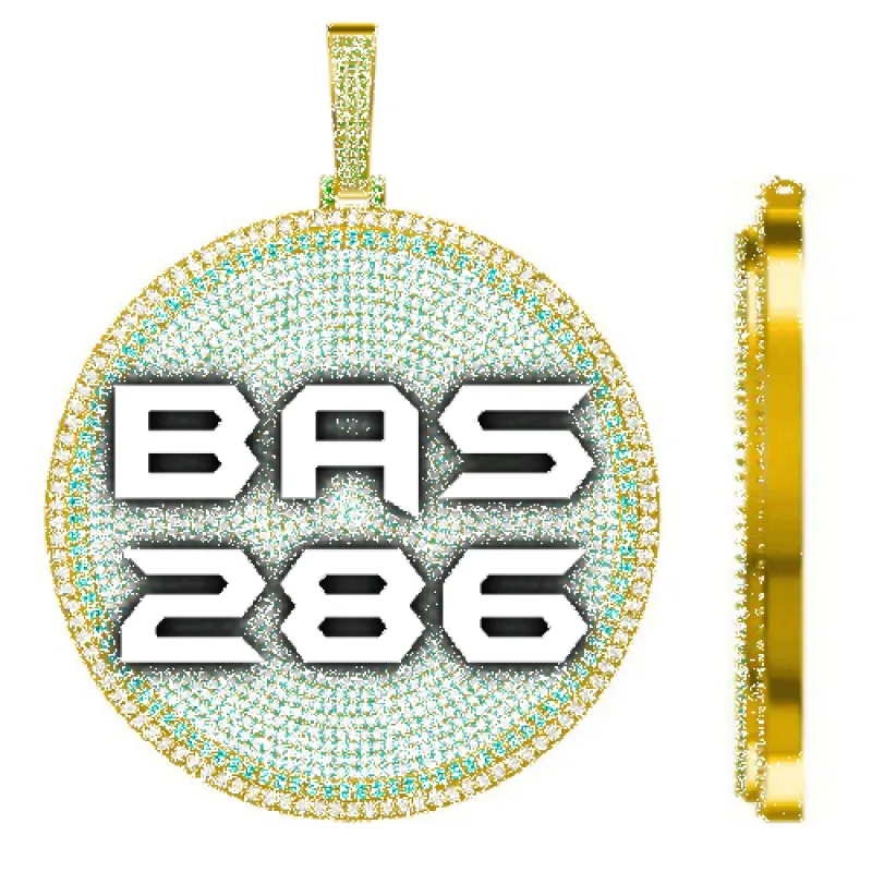 CUSTOM LETTER NECKLACE 3D BIG DISC made by The GUU Shop