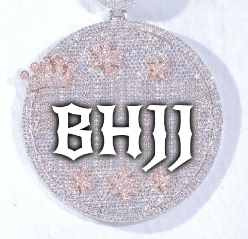 CUSTOM LETTER NECKLACE 3D BIG CROWN DISC made by The GUU Shop