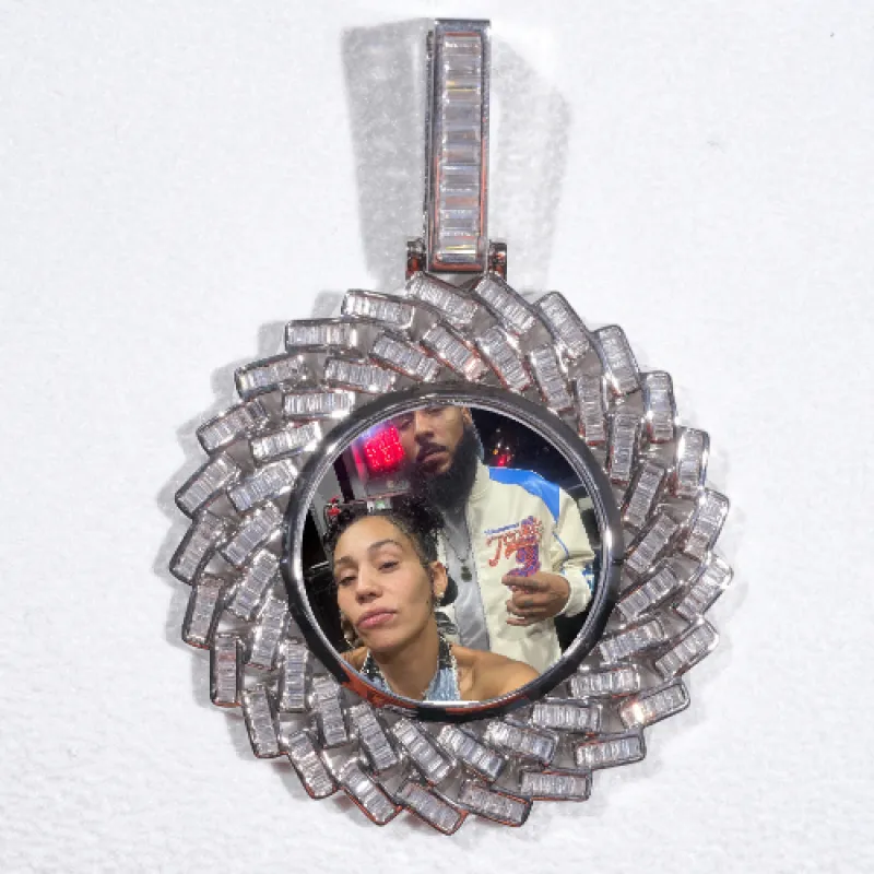 Large 3D Baguette Custom Picture Pendant made by The GUU Shop