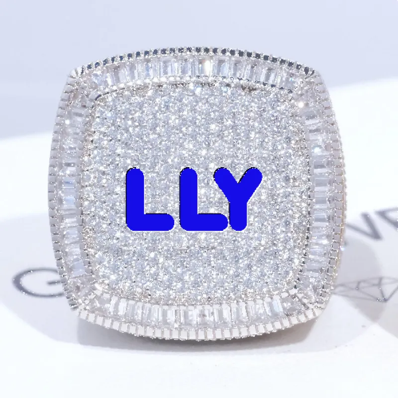 CUSTOM LETTER 3D ICED RING made by The GUU Shop