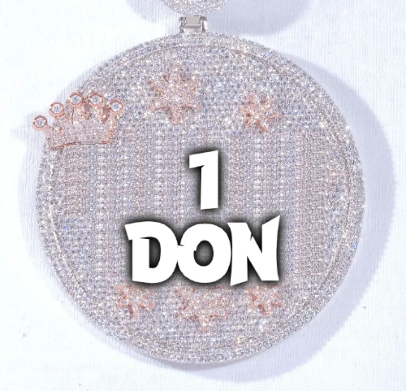 CUSTOM LETTER NECKLACE 3D BIG CROWN DISC made by The GUU Shop
