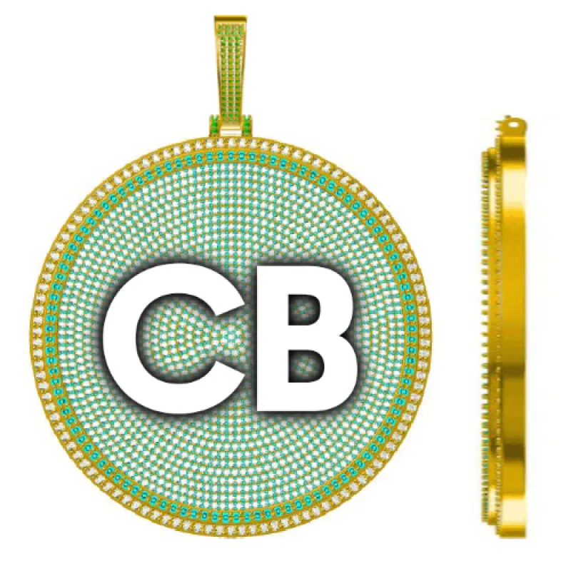 CUSTOM LETTER NECKLACE 3D BIG DISC made by The GUU Shop