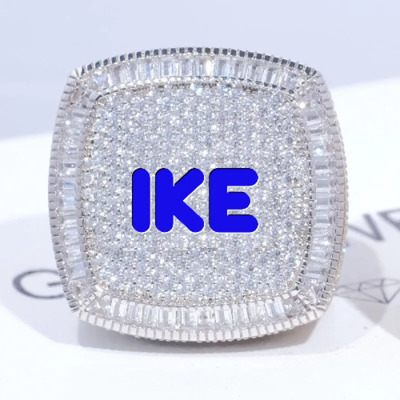 CUSTOM LETTER 3D ICED RING made by The GUU Shop