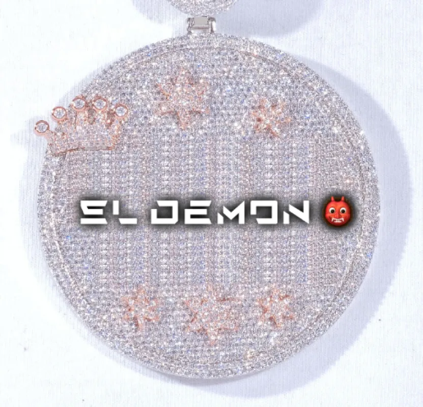 CUSTOM LETTER NECKLACE 3D BIG CROWN DISC made by The GUU Shop