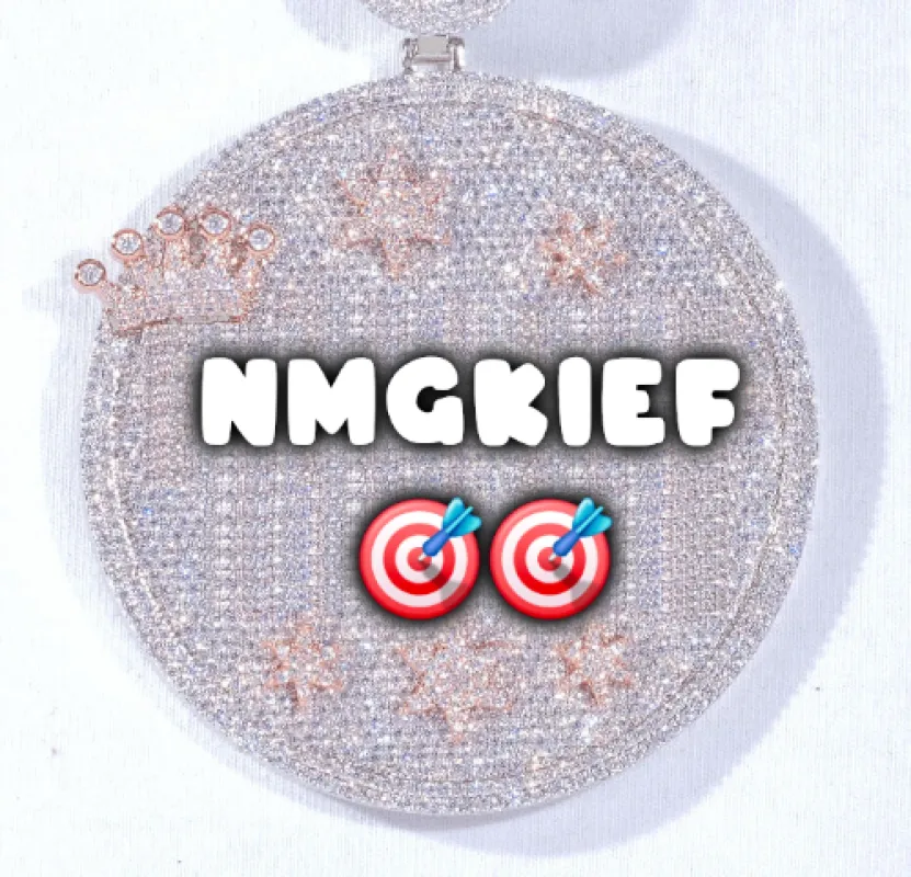 CUSTOM LETTER NECKLACE 3D BIG CROWN DISC made by The GUU Shop