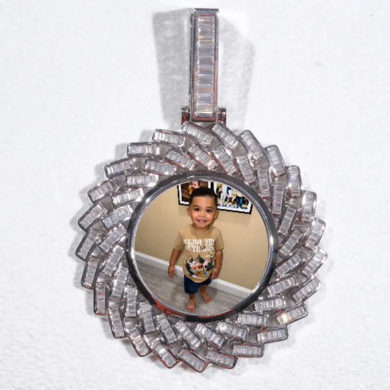 Large 3D Baguette Custom Picture Pendant made by The GUU Shop