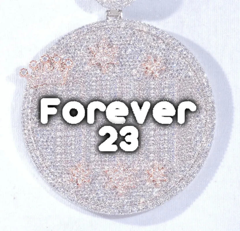 CUSTOM LETTER NECKLACE 3D BIG CROWN DISC made by The GUU Shop
