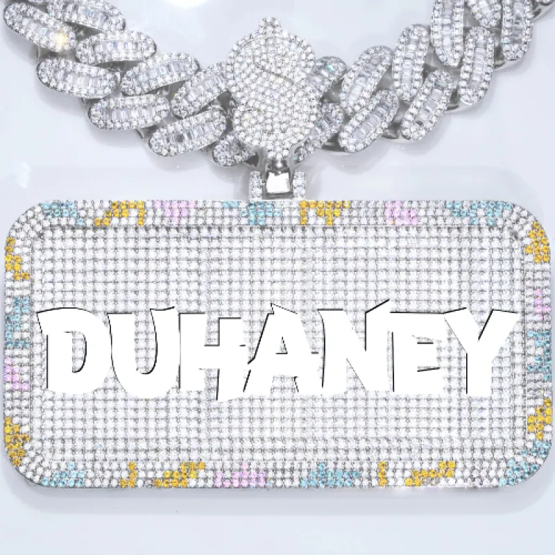 CUSTOM LETTER NECKLACE 3D COLORFUL SQUARE made by The GUU Shop
