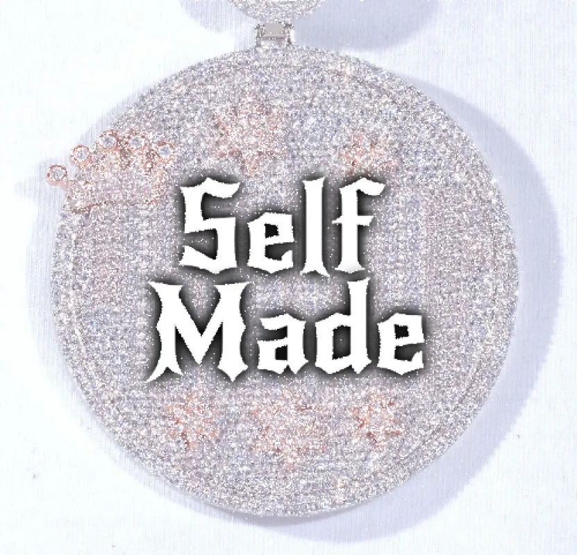 CUSTOM LETTER NECKLACE 3D BIG CROWN DISC made by The GUU Shop